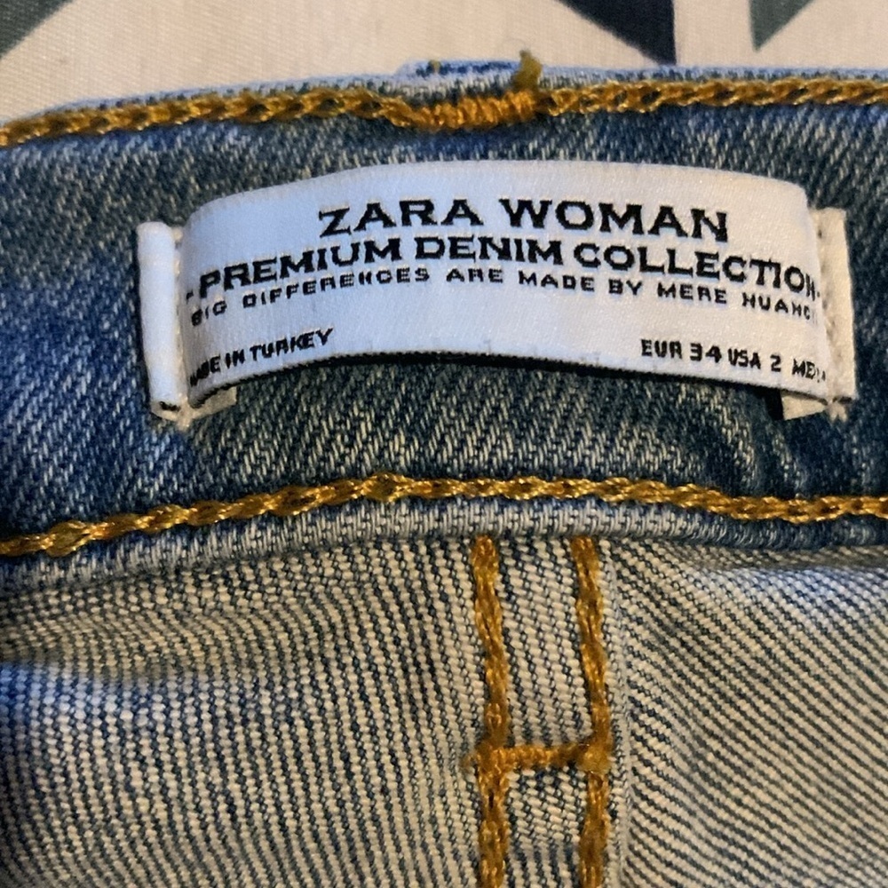 Zara premium denim collection size 2 distressed and ripped stretchy skinny jeans - Picture 5 of 6
